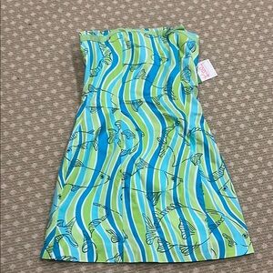 Lilly Pulitzer Blue Strapless Sundress Casual